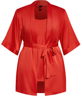 Thumbnail for your product : City Chic Satin Chemise & Robe Set - burnt coral
