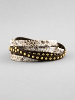Thumbnail for your product : Alexandra Beth Designs Snakeskin Leather Wrap Bracelet