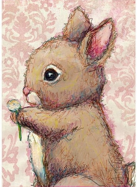 Oopsy Daisy Fine Art For Kids OopsyDaisy'sBunnyAndCloverCanvasWallArt-Size10x14