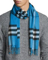 Thumbnail for your product : Burberry Men's Cashmere Giant Icon Scarf, Cornflower Blue