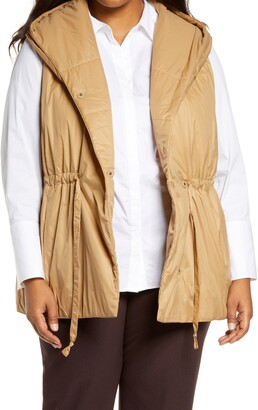 Eileen Fisher Recycled Nylon Hooded Vest - ShopStyle Plus Size Jackets