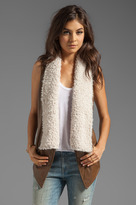 Thumbnail for your product : BB Dakota Elaine 2 Tone PU Leather Vest with Faux Fur