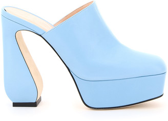 light blue mules