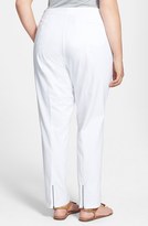 Thumbnail for your product : Eileen Fisher Slim Ankle Zip Stretch Cotton Trousers (Plus Size)