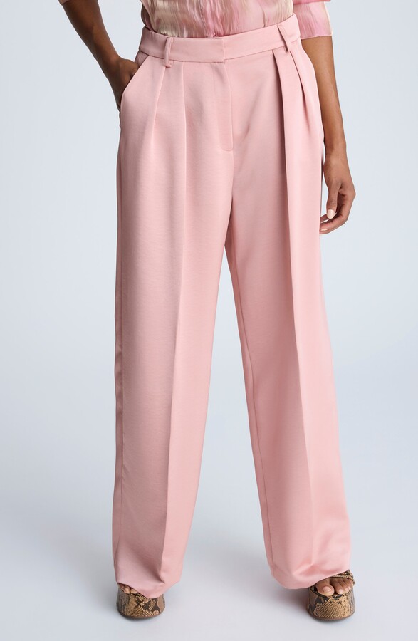 Pleated High Waist Wide Leg Pants