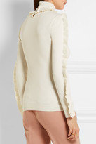 Thumbnail for your product : Fendi Ruffled Cashmere-blend Turtleneck Sweater - Cream