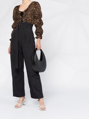 Ganni High-Waisted Belted Trousers