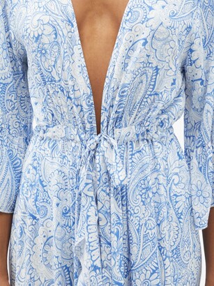 Melissa Odabash Melissa Azzuro-print Twill Dress - Blue Multi