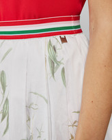 Thumbnail for your product : Ted Baker THIMA Tutti Frutti cotton pleated midi-skirt