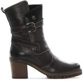 Thumbnail for your product : Daniel Mag Black Leather Buckle Block Heel Calf Boot