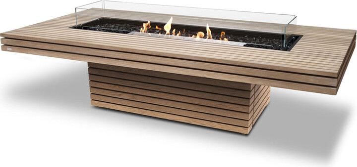 EcoSmart Fire Gin 90 Teak Chat Fire Table Set