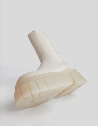 Bershka chunky chelsea boot in white ShopStyle