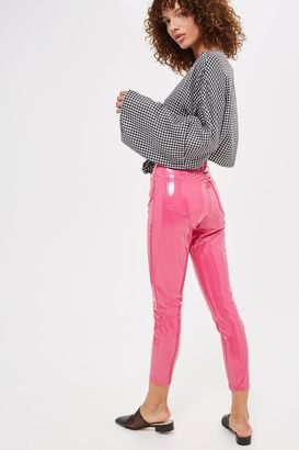 Topshop Moto pink vinyl jamie jeans