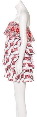 Caroline Constas Embroidered Strapless Dress w/ Tags