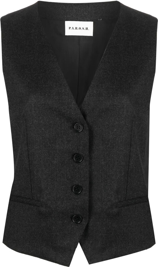 P.A.R.O.S.H. Button-Up Virgin Wool-Blend Gilet