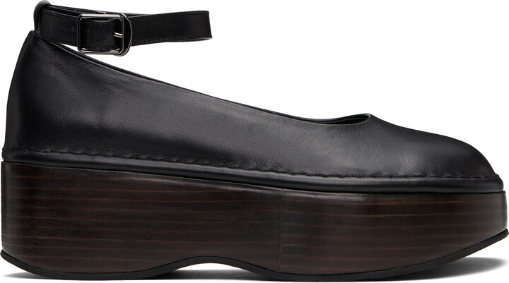 AMOMENTO Black Vibram Mary Jane Loafers - ShopStyle