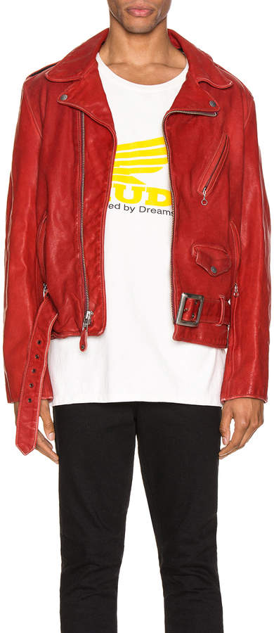 schott red leather jacket
