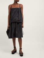 Thumbnail for your product : Simone Rocha Draped Silk-taffeta Midi Dress - Womens - Black