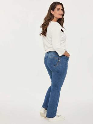 Slightly Curvy Bootcut Jean with Back Pocket Embroidery - d/C JEANS