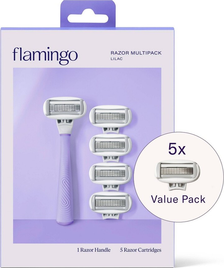 Flamingo Multipack NonDisposable Razor with Handle Lilac 5ct