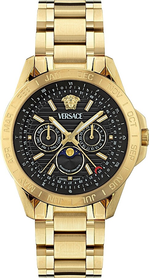 Men's V-Galaxy Moonphase Goldtone Bracelet Watch/43MM - Yellow Gold