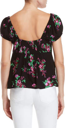 Free People Close to You Floral Button Front Top