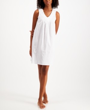 Charter Club Printed Long Cotton Nightgown, Created for Macy's - Macy's