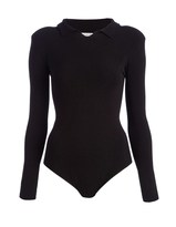 Thumbnail for your product : Body Editions Black Collared Knit Body