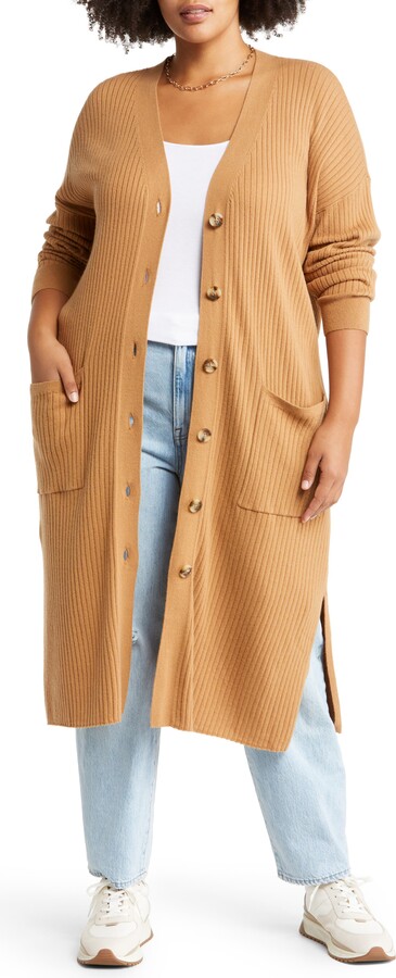 Trolimons Womens Plus Size Cardigan Long Sleeve Open Front Drape Cardigans Lightweight Long Duster 