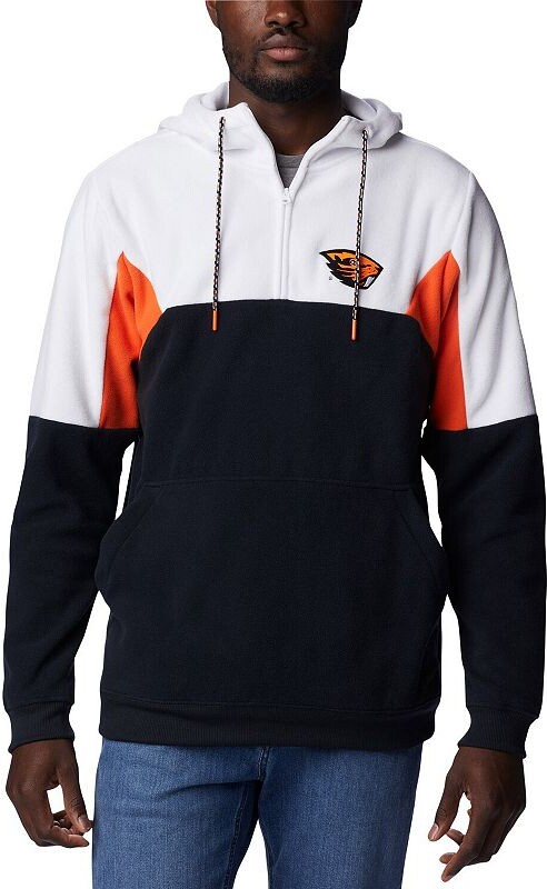 Men's Columbia Black Oregon State Beavers Lodge Quarter-Zip Hoodie