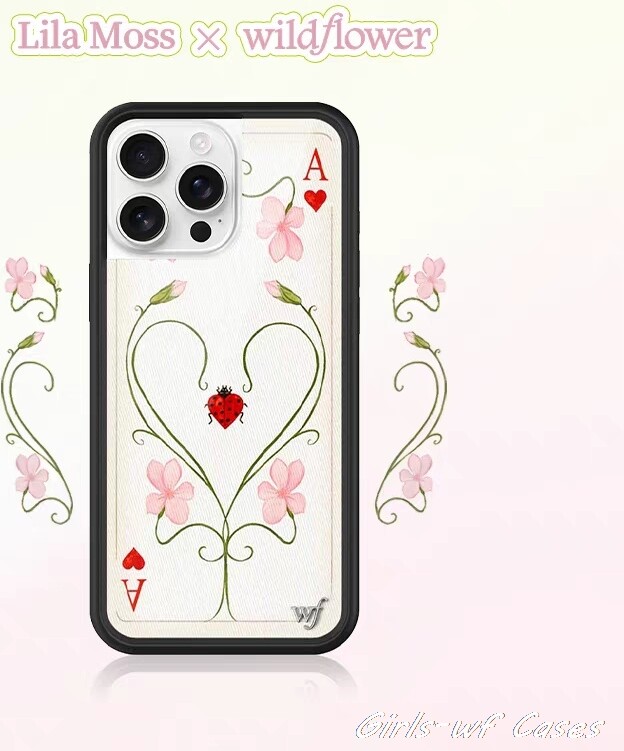 NONE Wildflower Girls Lila Moss Model Poker A Phone Case for iPhone 12 13 14 15 16 17 Pro Max Plus Air 16pro 17pro WF 3D Cover Cases