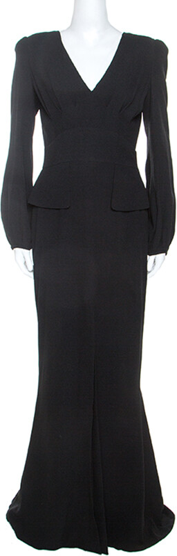 long sleeve peplum gown