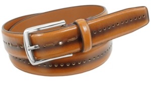 mens cognac dress belt