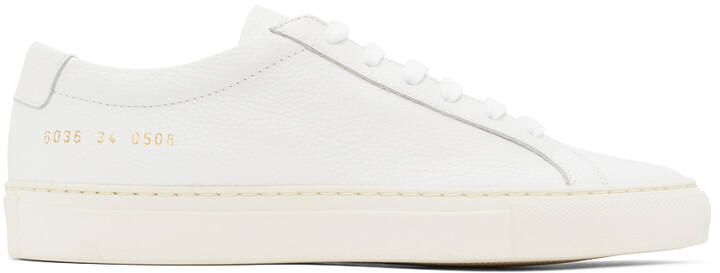 Common Projects White Pebbled Achilles Low Sneakers - ShopStyle