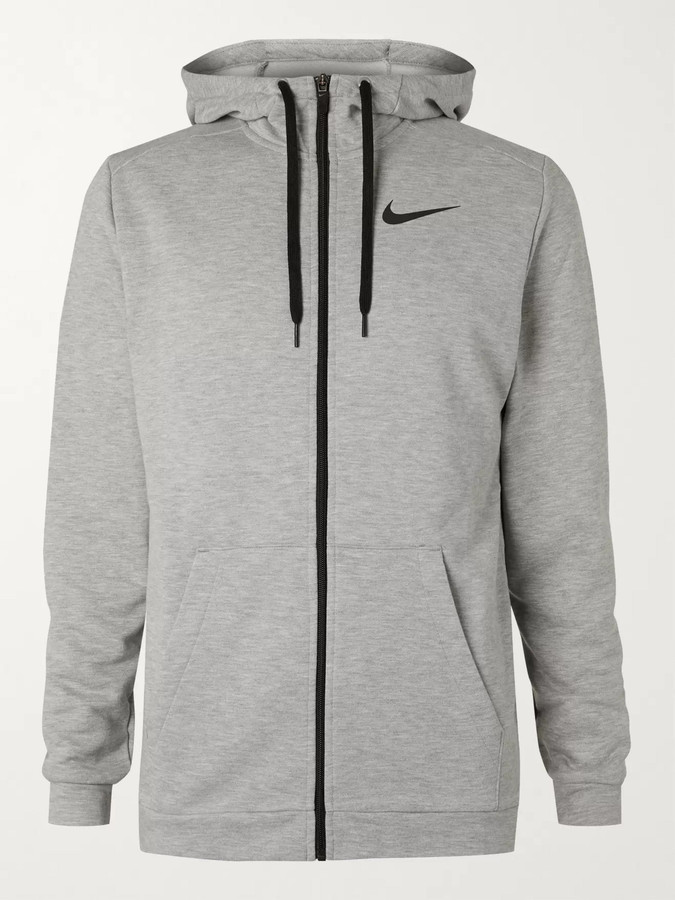 grey and white nike zip up hoodie