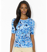 Thumbnail for your product : Lauren Ralph Lauren Buttoned-Shoulder Floral Crewneck Shirt