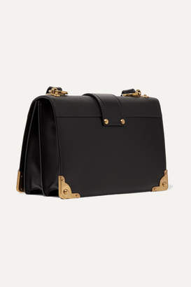 Prada Cahier Large Leather Shoulder Bag - Black