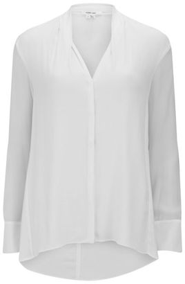 Helmut Lang Women's Blouse with Buttoned Sleeves Optic White