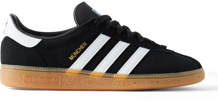 adidas Munchen Leather-Trimmed Suede Sneakers - ShopStyle