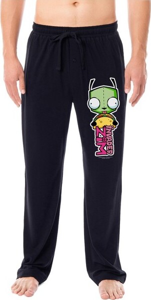 Intimo IntimoInvaderZIMMen'sGirTitleLogoSleepLoungePajamaPantsForAdults(XXX-Large)Black