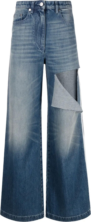 Peter Do Ripped Wide-Leg Jeans