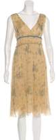 Thumbnail for your product : Max Studio Silk Sleeveless Dress Khaki Silk Sleeveless Dress
