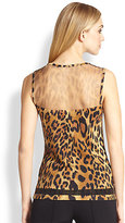 Thumbnail for your product : Escada Mesh-Insert Leopard Shell