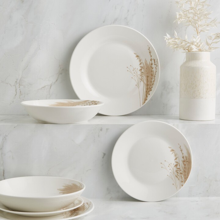 Dunelm Dried Flowers 12 Piece Dinner Set Cream ShopStyle