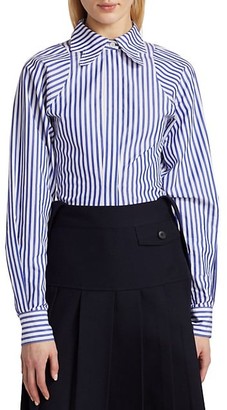 Victoria Beckham Butterfly Collar Striped Shirt