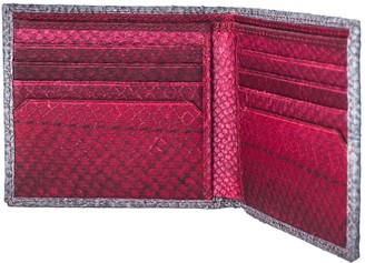 Mayu Carlos Fish Leather Bifold Wallet - Slate & Bordeaux
