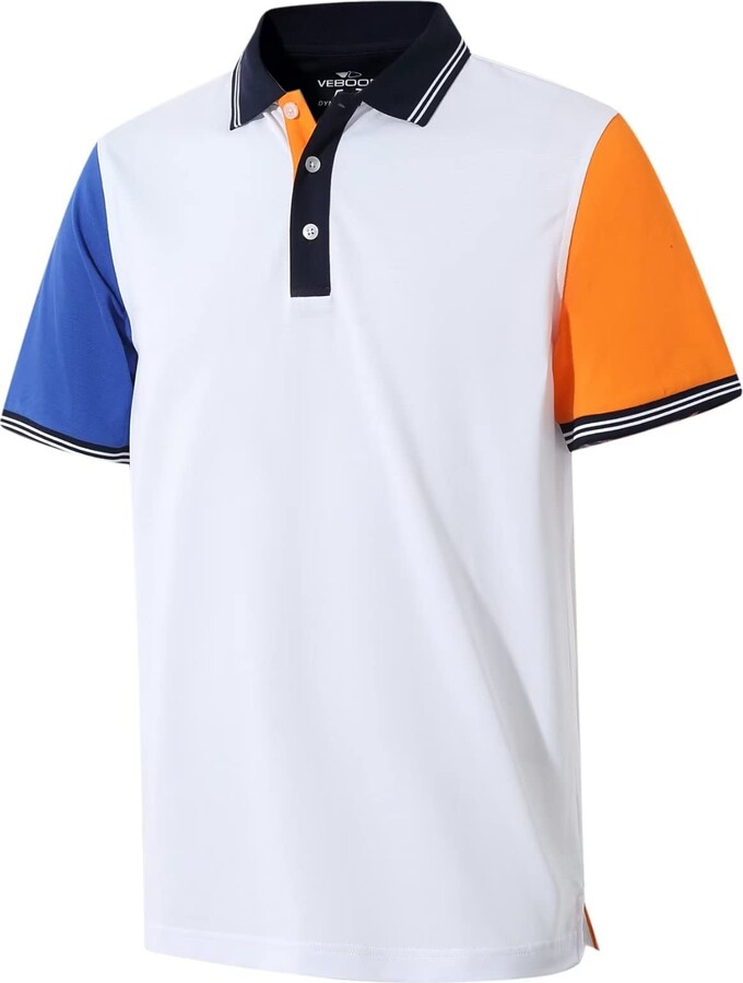 VEBOON Mens Fashion Polo Shirts Short Sleeve Business Casual Polo Shirts fo - 1