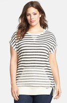 Thumbnail for your product : 7 For All Mankind Seven7 Stripe Side Zip Tunic Sweatshirt (Plus Size)