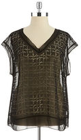Thumbnail for your product : Eileen Fisher PLUS Plus Perforated Sheer Blouse