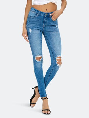 Skinny Jeans With Holes | Shop the world's largest collection of fashion |  ShopStyle